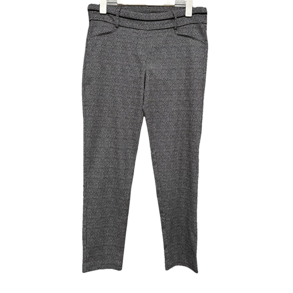 Zac & Rachel Pants Womens 10 Black & Gray Geometric Pull On Stretch Career Work